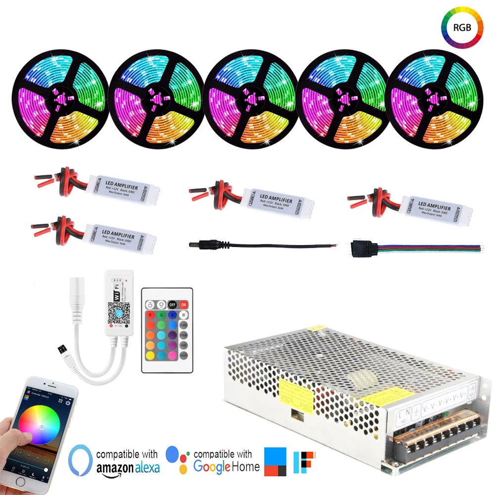 16 миллионов 5050 RGB Светодиодные ленты гибкая лента светильник 25 м 15 10 полоски