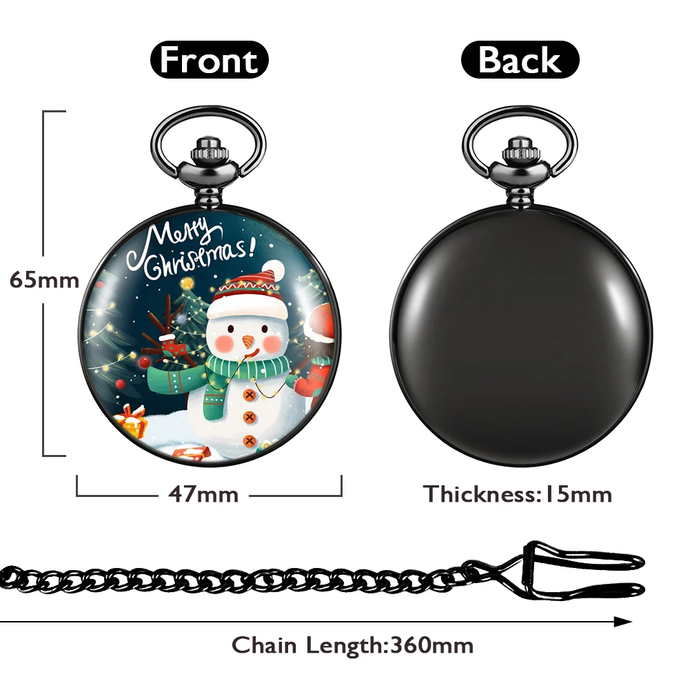 Merry Christmas Pocket Watch Gift Set Christmas Presents with Box Santa Claus Gifts 2022 New Year Xmas for Men Women Kids