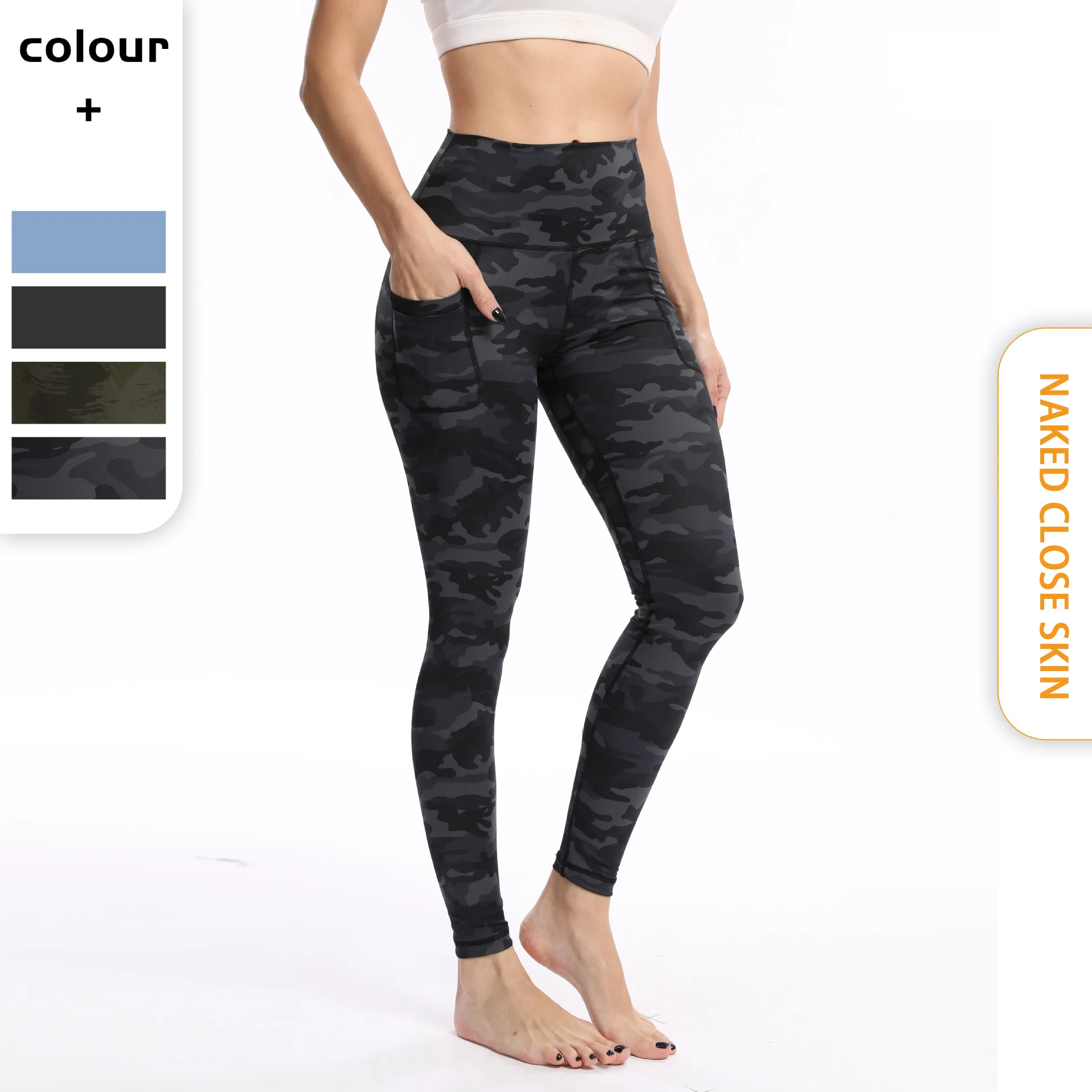 

SALSPOR Бесшовные Спортивные Леггинсы с принтом для йоги женские леггинсы с высокой талией для фитнеса новый стиль телесный камуфляж