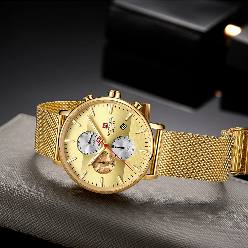 Часы наручные NAVIFORCE Мужские кварцевые брендовые Роскошные модные