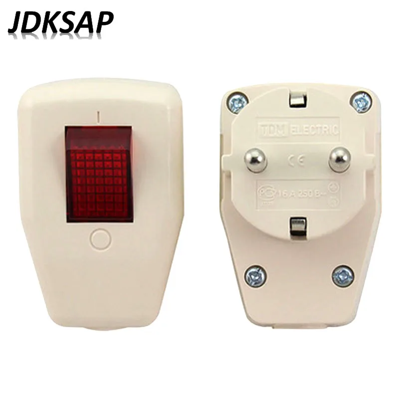 1x Schuko Германия тип F перезаряжаемая Вилка питания 250V 16 Amp W/переключатель со