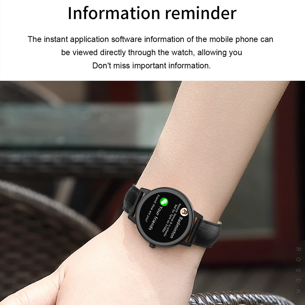 

Ultra Thin Smart Watch for Women Lady Girl Round Full Touch Screen Menstrual Cycle Monitor IP68 Waterproof Fitness Bracelet