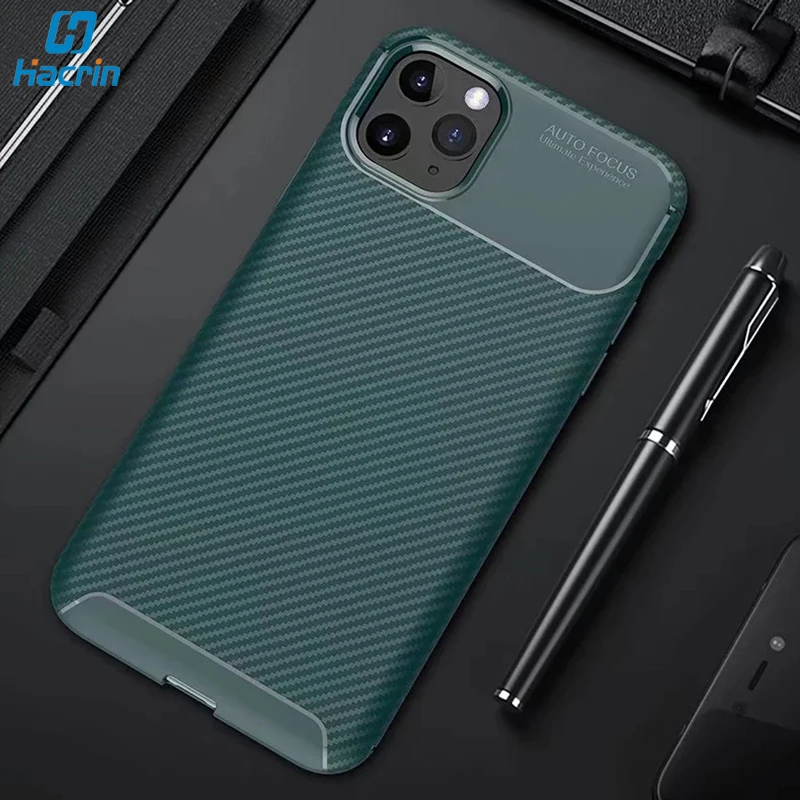 Hacrin чехол для iPhone 11 Pro Чехол из мягкого углеродного волокна противоударный Max