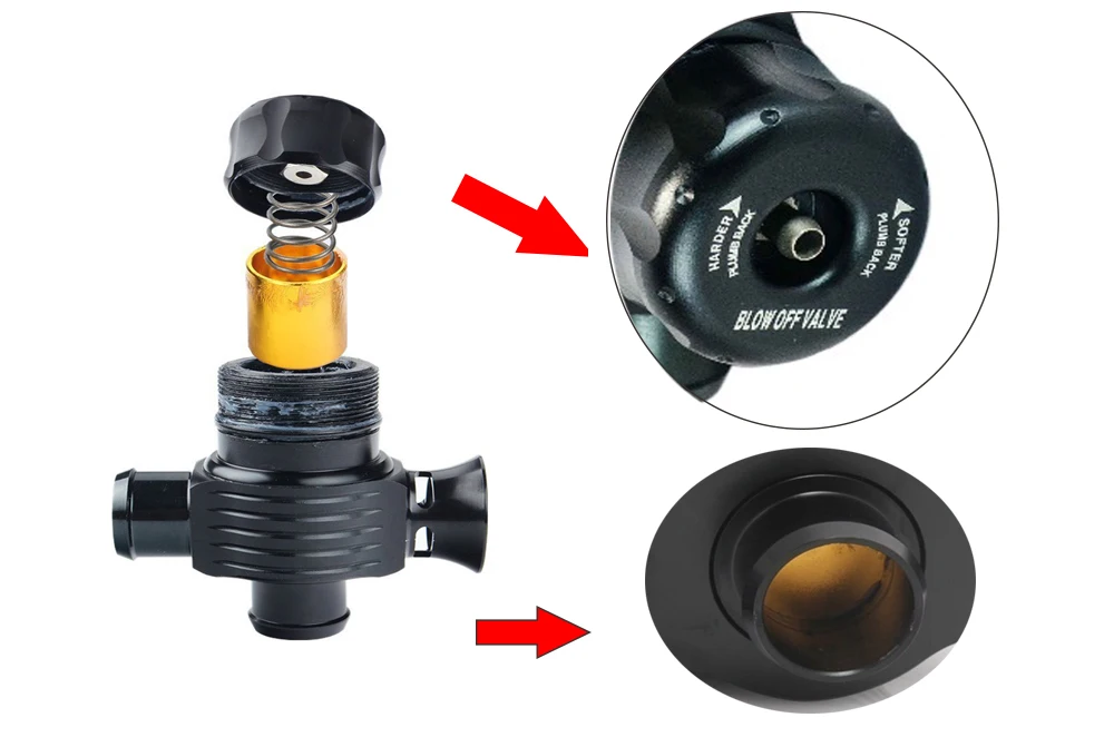 Hypertune-Turbo Diverter Dump предохранительный клапан двойной порт с рогом для VW MK4 Golf Polo GTI 1,8 T Saab Turbo HT5744BK