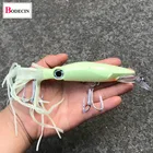 Рыболовная приманка, 1 шт., воблер в виде осьминога, искусственная приманка для троллинга, светящаясяУФ-кальмара, 40 г, с тройным крючком, юбка для тунца, 14 см