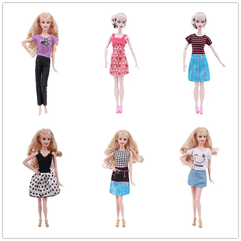 

Кукольное платье, одежда, модная повседневная одежда, игрушка для девочек ручной работы для Барби, аксессуары для кукол, подарки для России ...