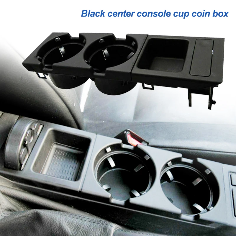 Черный стиль автомобильный держатель для центральной консоли монет коробка