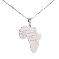 stainless steel africa map pendant necklaces trendy african maps chain jewelry