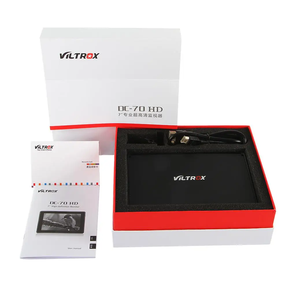 

Viltrox DC-70HD Clip-on 7'' 1920x1200 IPS HD LCD Camera Video Monitor Display HDMI AV Input for Canon Nikon DSLR BMPCC 5DIV