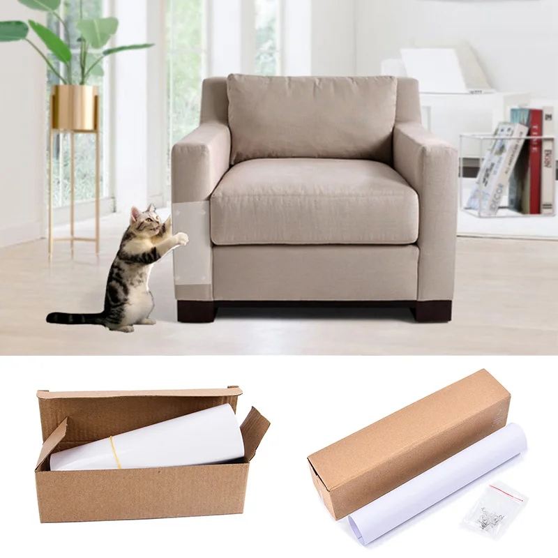 

2Pcs Couch Guard Furniture Protector Stickers Cat Sofa Anti-Scratching Scratch Post Claw Self-adhesive Pad Mat Supply 47x15cm