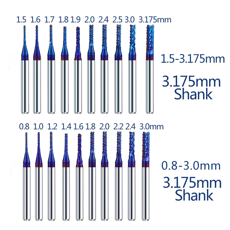 XCAN End Mill Milling Cutter 3.175mm Shank CNC Router Bit Nano Blue Coated Carbide Engraving Bit CNC Milling Tools images - 6