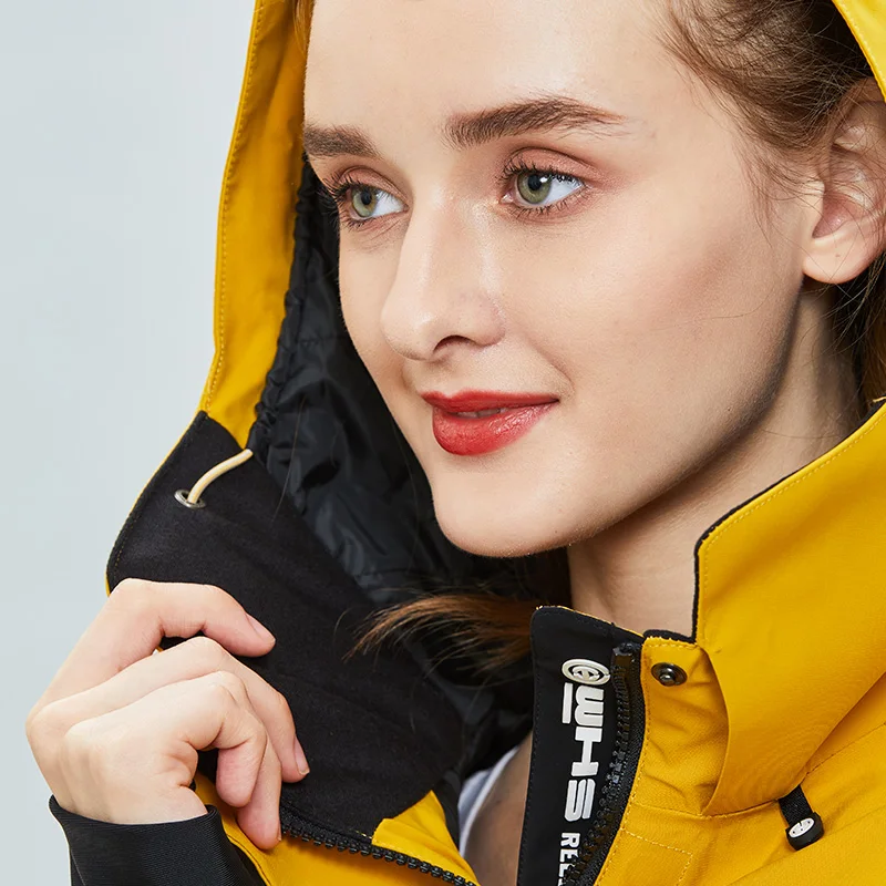 Женский новый теплый лыжный костюм для сноуборда Однотонный женский уличный