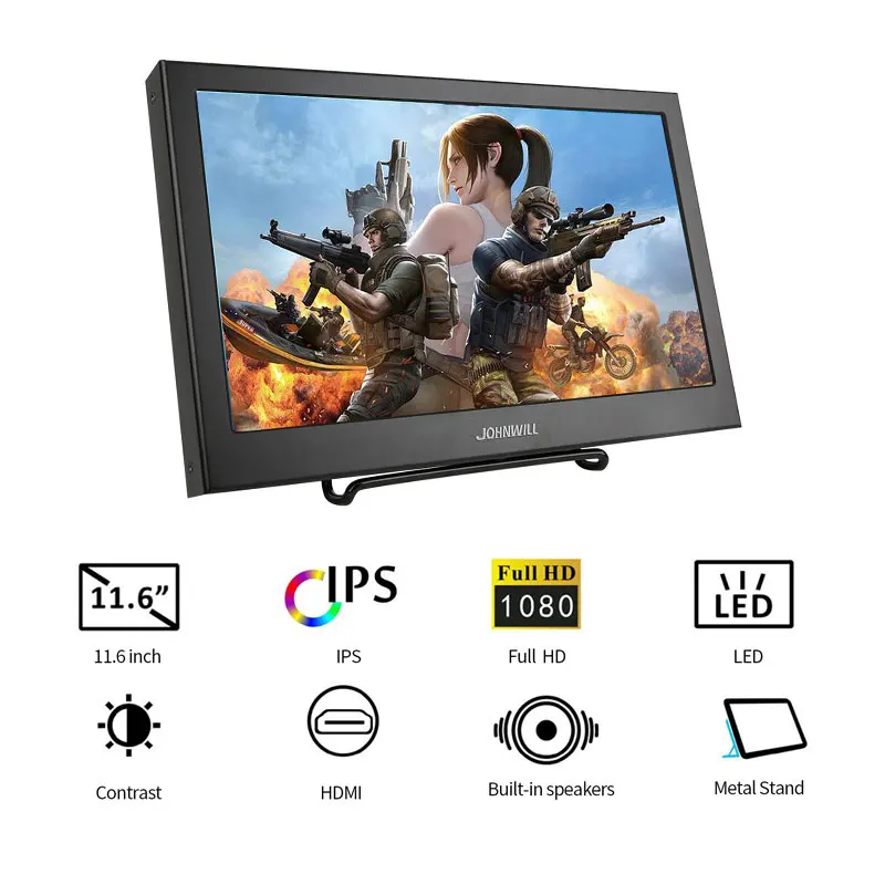 Портативный игровой монитор ПК 11,6 дюймов ЖК-дисплей экран 1080P ips HD mini VGA HDMI компьютерный монитор для ноутбука Raspberry Pi PS4