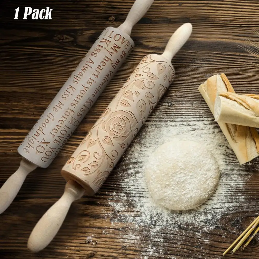 Новинка Рождественская Скалка с тиснением Выгравированная резная деревянная