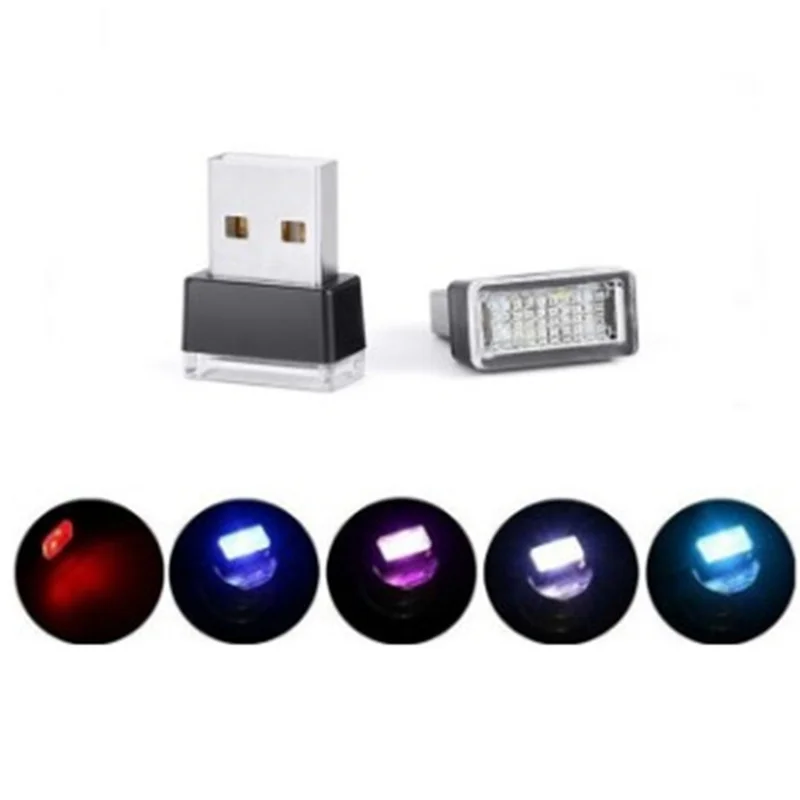 5/шт 2019 новый автомобильный атмосферный фонарь светодиодный мини USB