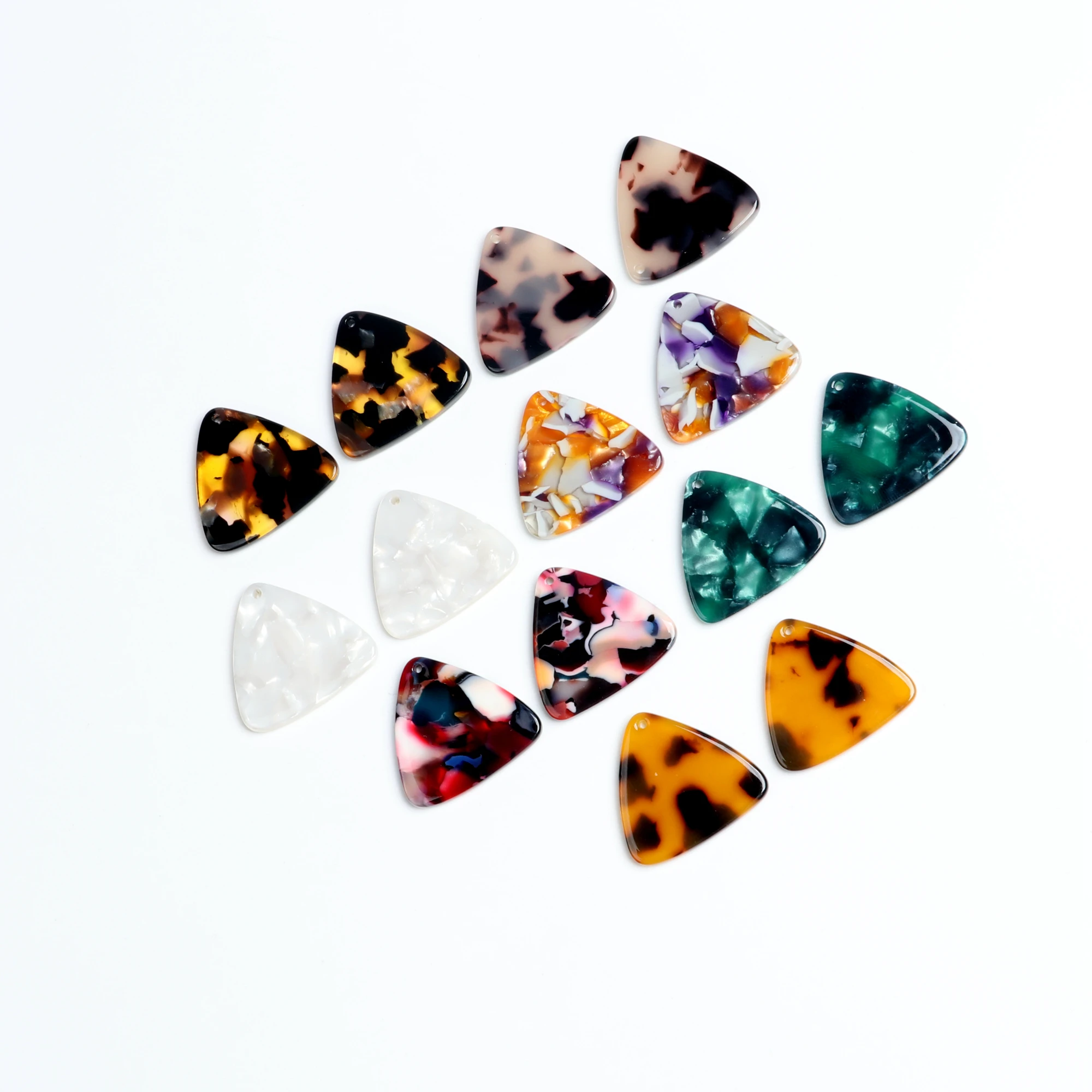 Tortoise Shell Earring Charms,Acetate Stick Charms,Triangle Shaped pendant,Triangle Shaped Earrings Part, 22mm x 24mm,ACE202