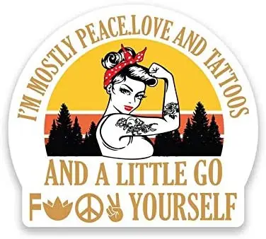SZWL индивидуальная наклейка Love Tattoo and A Little Go F @ ck Yourself Виниловая на автомобиль для