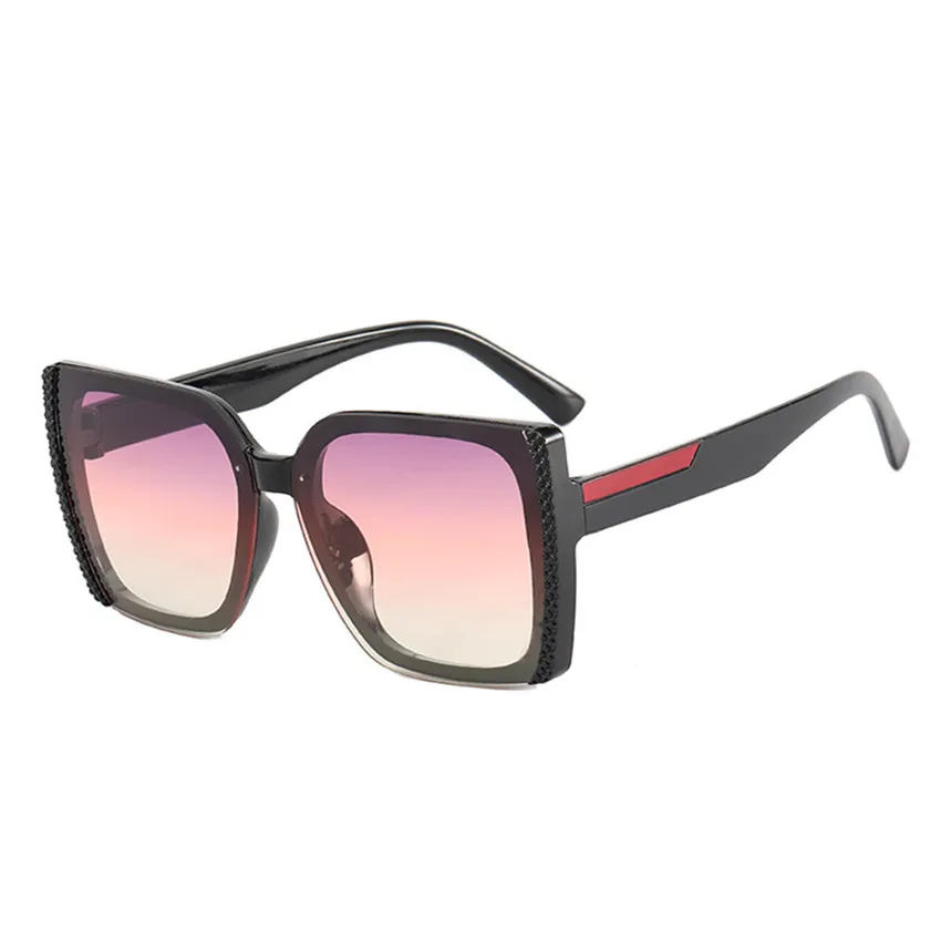 

2021New Oversized Ladies Sunglasses Women Square Sun Glass Fashion Polarized Mirror Stacked Frame New Design Eyewear