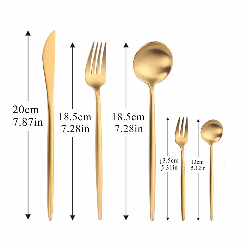 

Gold Dinnerware Set Utensils Fork Knife Tea Spoon Set Western Tableware Kitchen Golden Stainless Steel Cutlery Set Dropshipping