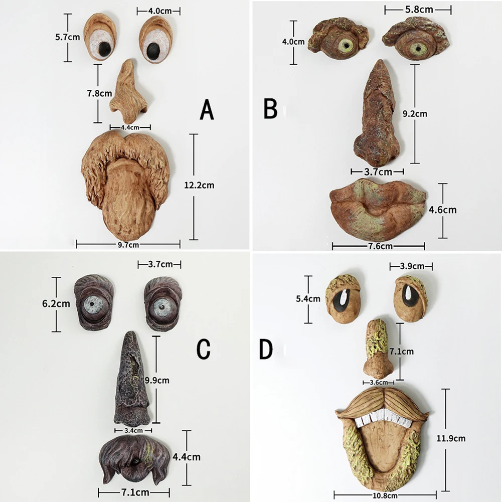 

Creative Funny Bark Ghost Face Facial Features Decoration Home Garden Outdoor Props Facial Tree Monsters Ornaments