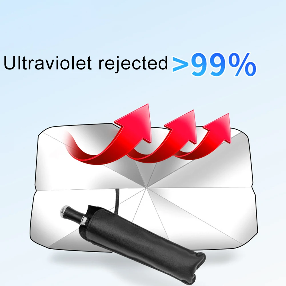 

Foldable Shade Anti-UV 2-in-1 Car Auto Windshield Sun Durable Protection Umbrella Emergency Safety Hammer Car Accessories