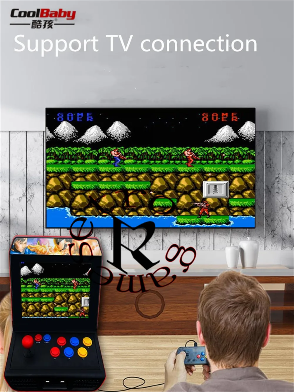 Powkiddy Новый A10 12 дюймов HD экран 4 Гб Ретро игровая консоль с коромыслом аркадная
