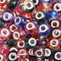 10pcs 16mm glass large hole murano beads charms bulk fit pandora bracelet european for jewelry making women diy hair necklaces