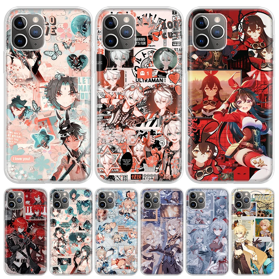 

Hot Game Genshin Impact Phone Case For iPhone 13 Pro Max 11 12 Pro XS MAX X XR 7 8 6 6S Plus SE 2020 Cover Coque Funda Capa