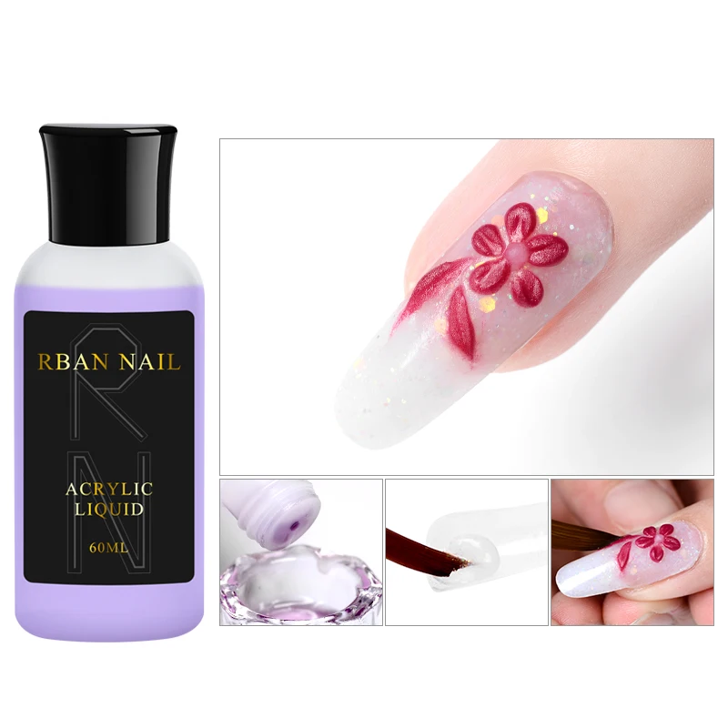 RBAN лак для ногтей 60 мл Акриловая жидкая акриловая пудра мономерная кристальная