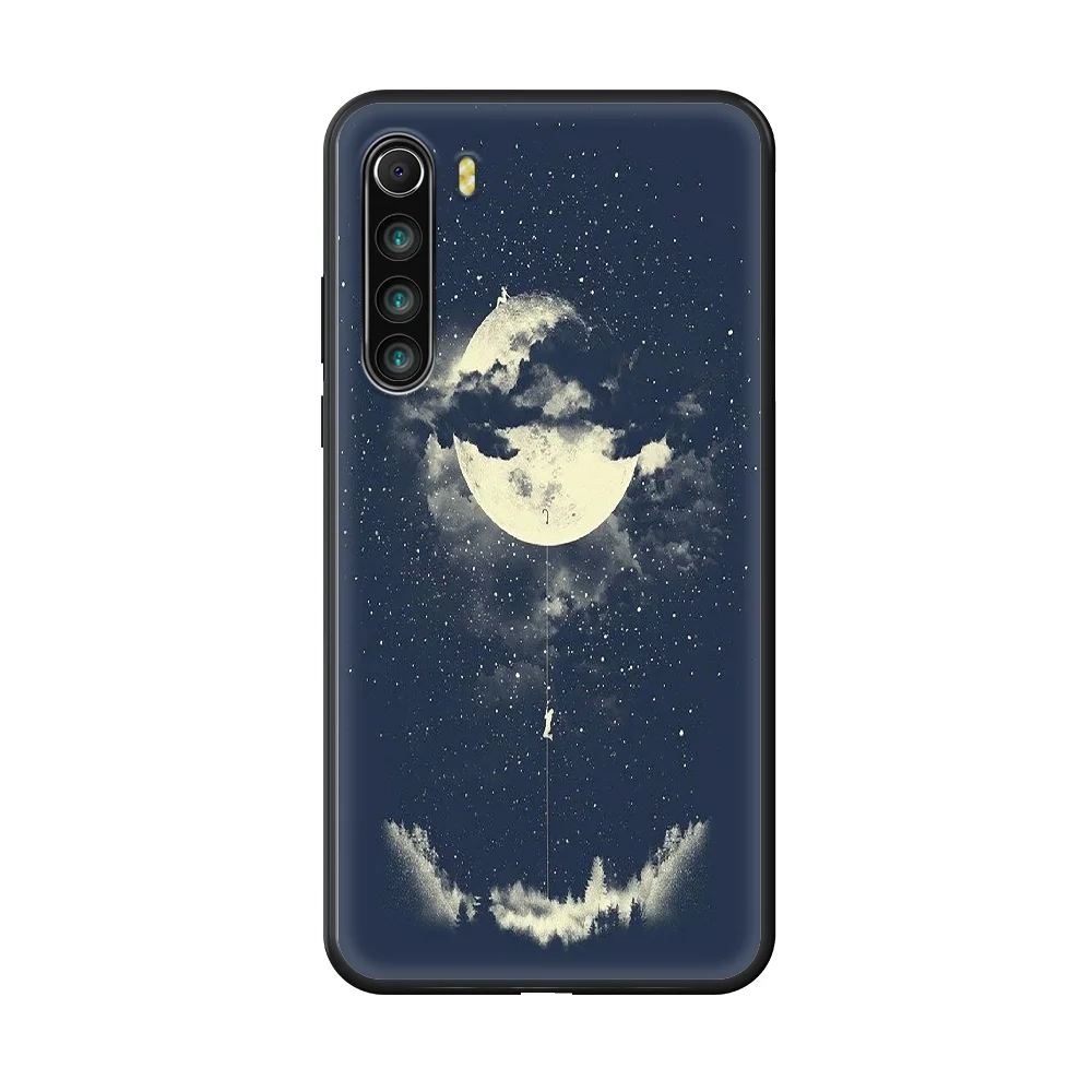

The Moon Phone case For Xiaomi Redmi Note 8T 8 9 7 7A 8 8A 4 5 9S Pro black prime pretty Etui painting hoesjes luxury coque 3D