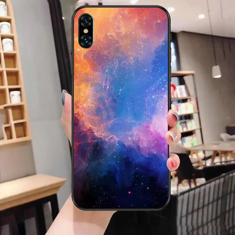 

colorful space for galaxy universe Phone Case For Black-Iphone 5 5s se 6 6s 7 8 11 12 X Xs Xr Pro Plus Max Mini Cover