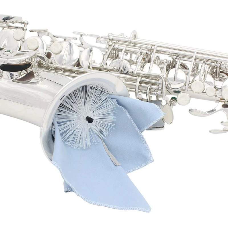 Sax очистка саксофона ткань инструмент с кистью для дровяного ветра саксофон