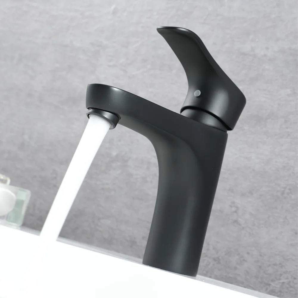Basin Taps Bathroom Sink Faucet Brass Black Color Mixer Water Tap Hot and Cold Faucets Single Handle Double Control | Обустройство