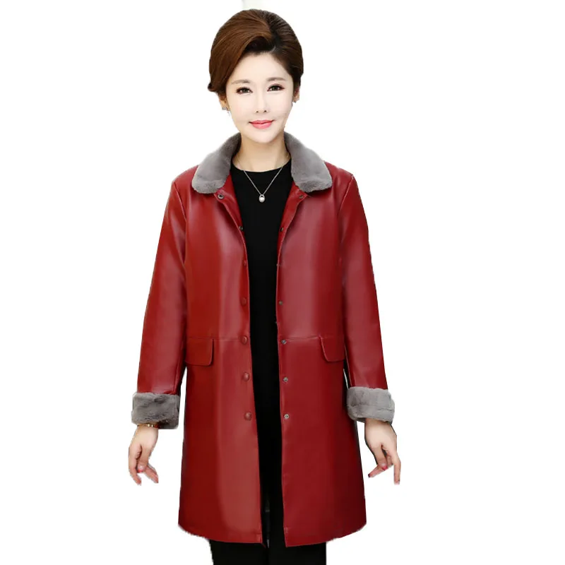 5XL размера плюс кожаные пальто для женщин новая осень зима PU кожаная куртка