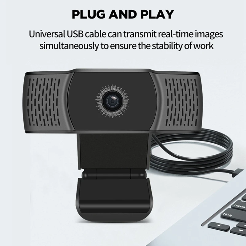 

Computer Camera, Built-in Microphone, Driver-Free 180 Free-Rotating Camera Suitable for Meetings