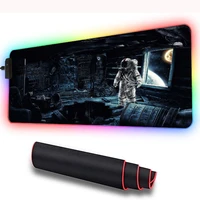 astronaut space rgb led large mouse pad usb lighting gaming gamer mousepad keyboard non slip colorful luminous for pc mice mat