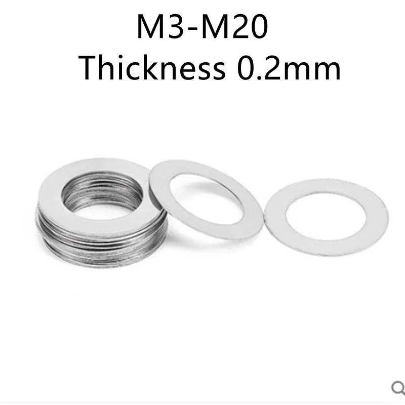 

Thickness 0.2mm Stainless steel Flat Washer Ultra thin gasket High precision Adjusting gasket M3-M50 Thin shim SUS304