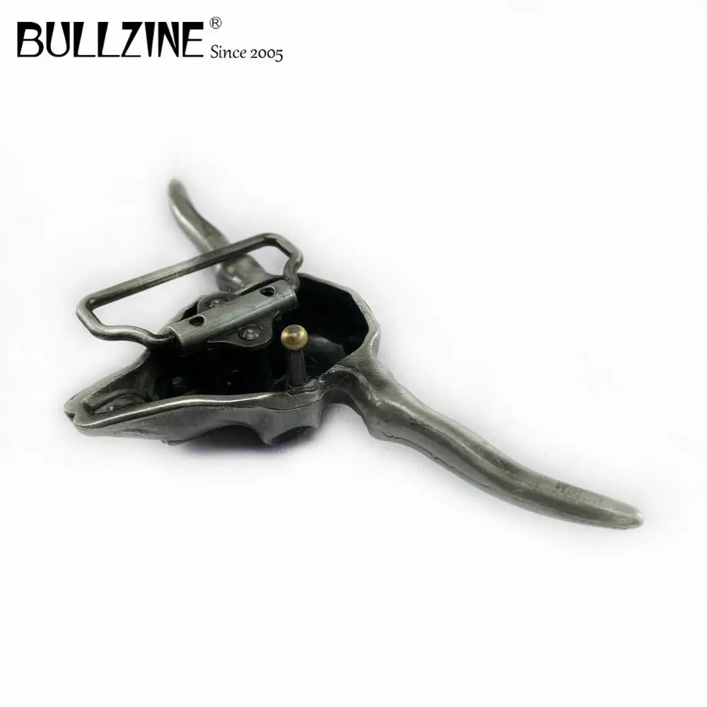 В Bullzine в западном стиле виде Головы Быка пряжки ремня с оловянной отделкой FP 03096