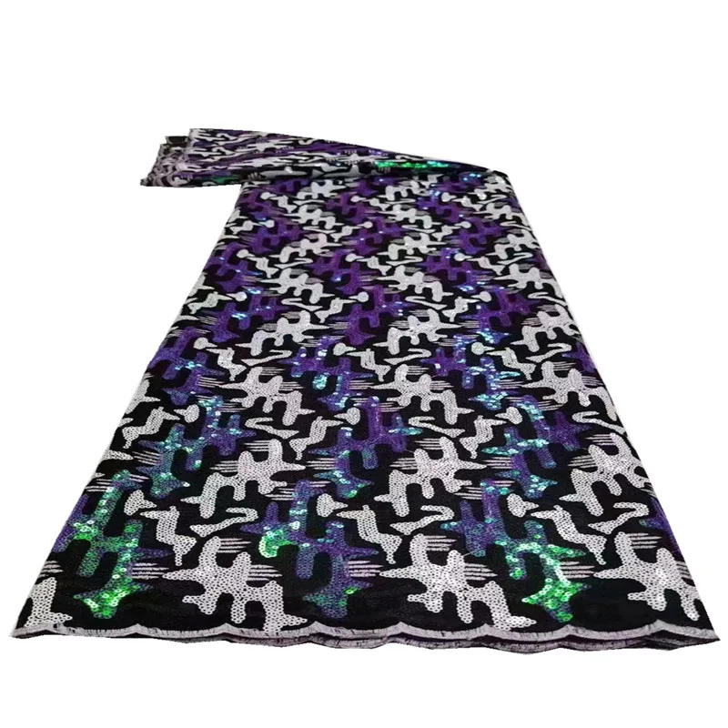 

Nigerian French Sequins Lace Fabrics 2021 High Quality Lace African Mesh Lace Fabric Sequins For Women Party Dress jy-120