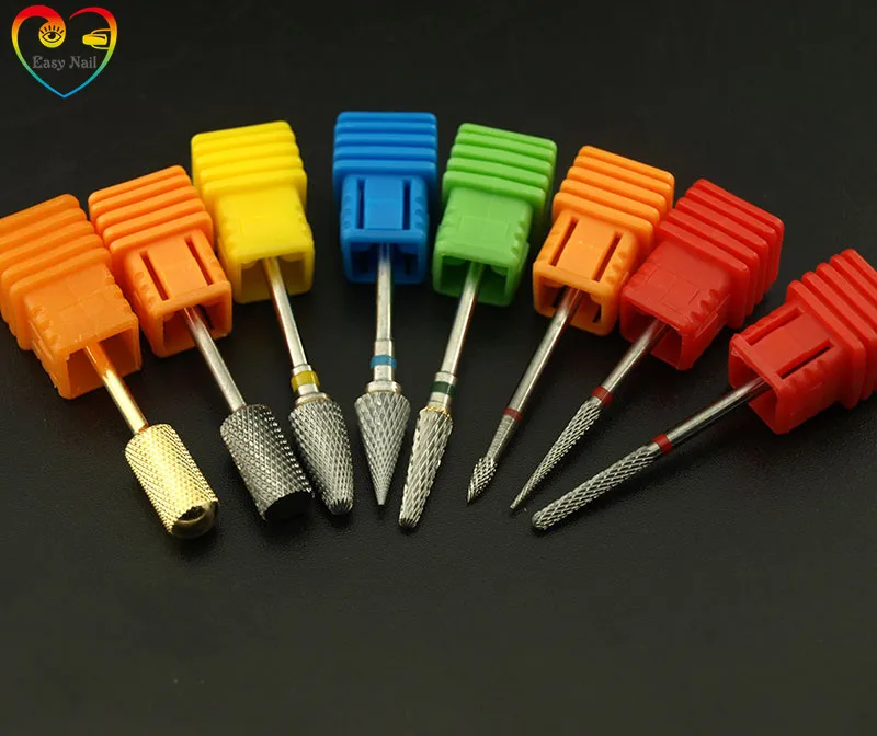 EasyNail 8 Types Carbide Nail drill bits Burrs Metal Drill Bits Cuticle For Manicure Electric Accessories 2.35mm | Красота и здоровье