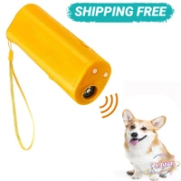 2021 hot sale 3 in 1 dog anti barking device ultrasonic dog repeller stop bark control training supplies with led flashlight