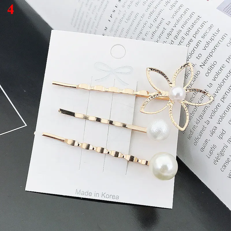 

Retro Metallic Material Hair Clips Girls Crystal Geometric Shell Barrette Korean Simulation Pearl Barrette Love Hearts Hair Clip