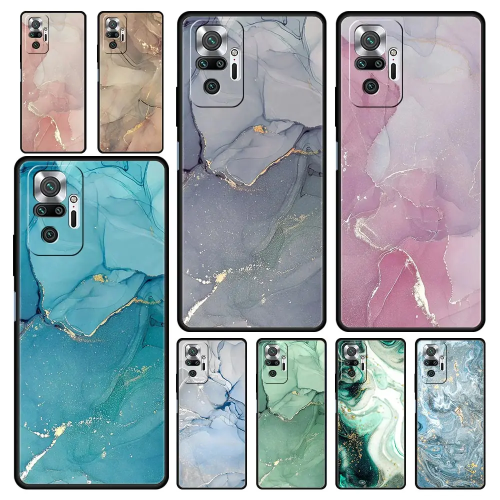 

Fashion Marble Funda For Xiaomi Redmi Note 9S 9 8 11 10 Pro 7 8T K40 9C 9A 7A 8A Black Soft Silicone Phone Coque Cover