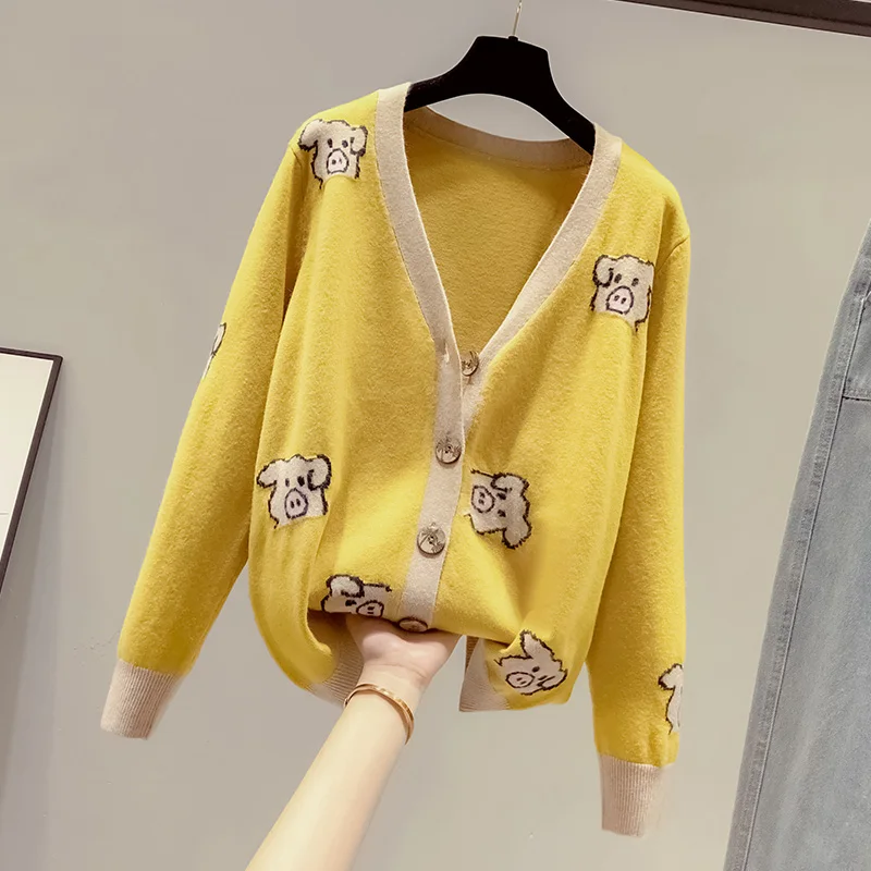 

Thickened Knitted Cardigan Women's New Short Embroidered Jacquard Heavy Industry Sweater In Spring 2021