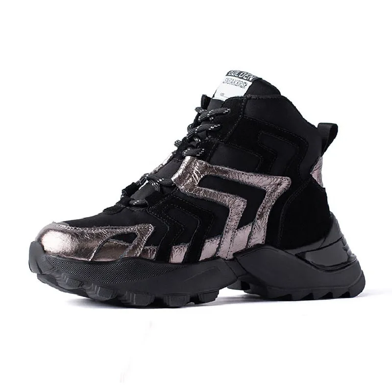 Taoffen Genuine Leather Ladies Sneakers New Arrival Fashion Thick Sole Platform Casual Shoes Women High Quality Size 35-40