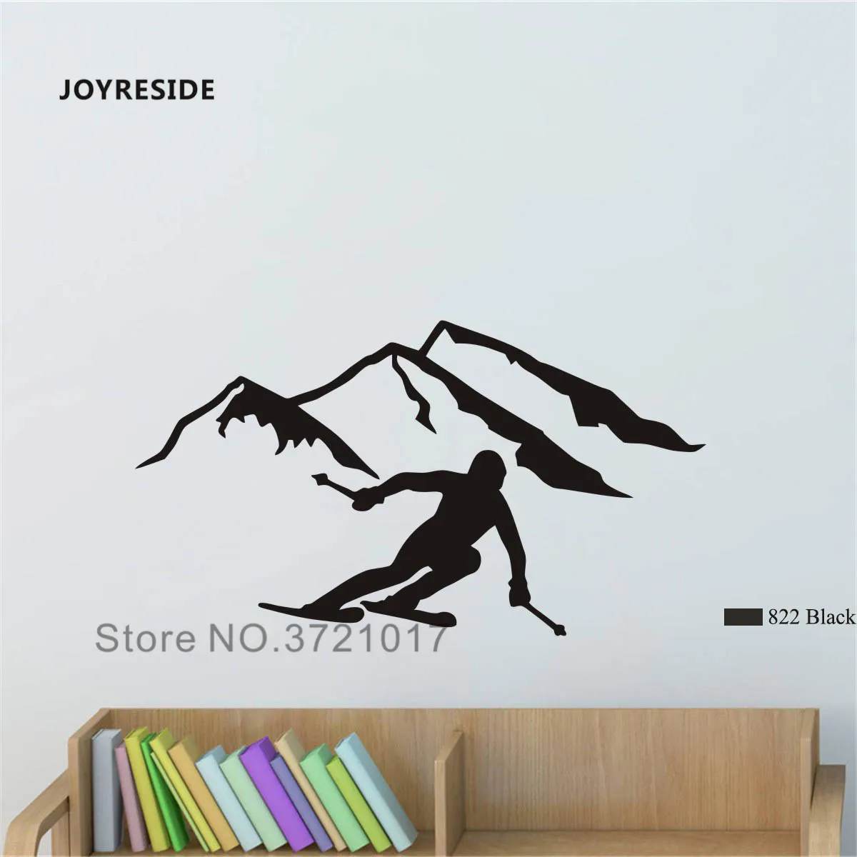Виниловая наклейка на стену joyestee для катания лыжах экстремальных видов спорта