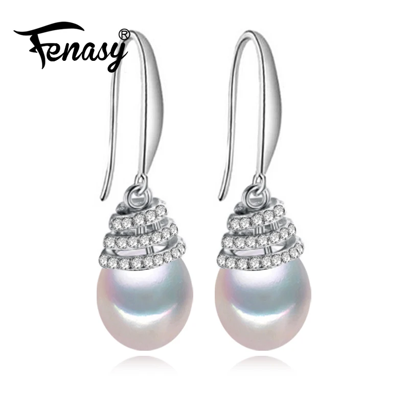 

FENASY Bohemian Natural Freshwater Pearl Earrings For Women 925 Sterling Silver Long Earrings Luxury Wedding Engagement Jewelry