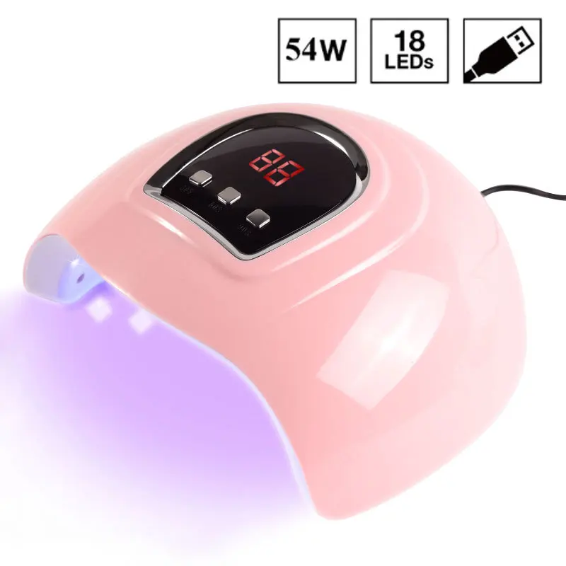 

54w Large Space Dual light Source UV Nail Lamp LED Light Therapy Machine Professional Nail Dryer for Women