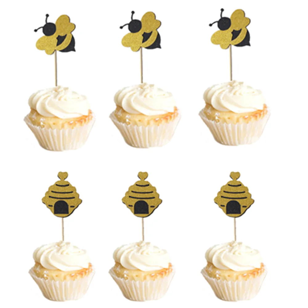 What Will It Bee Gender Reveal Party Supplies Decorations Honey Bumble He or She Baby Shower Banner Bee Cake Toppers images - 6