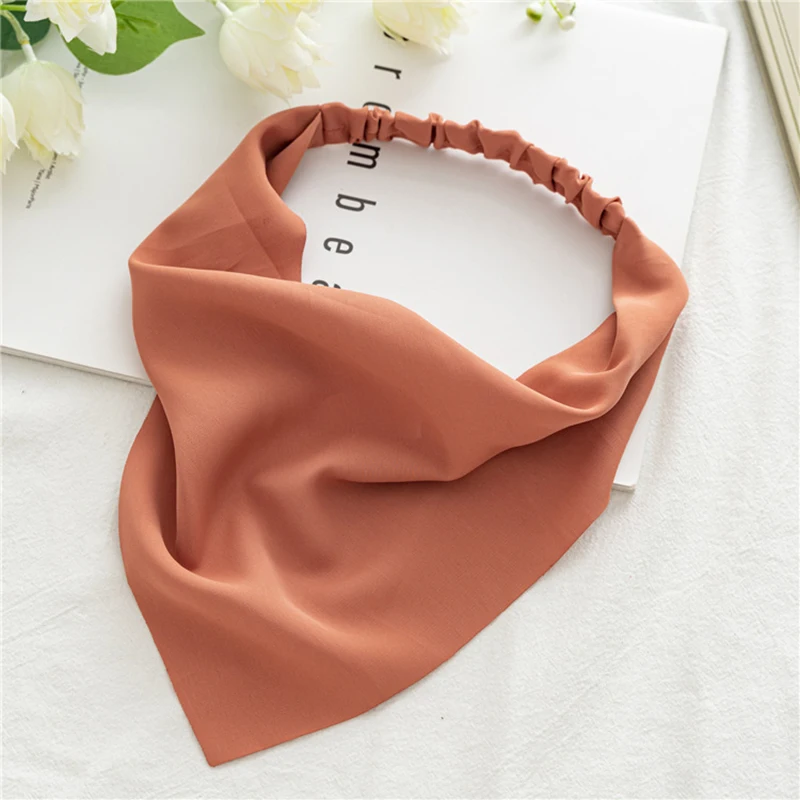 

Solid Color Macaron Hair Bands for Women Triangle Hair Scarf All-Match Elastic Headband Bohemian Turban Bandana Hair Accessories